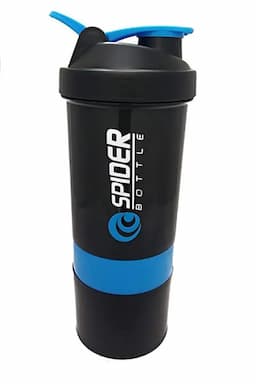 Spider Plastic Shaker Bottle (Black-Blue) - 500 ml  024809BLA3