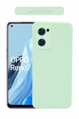 Silicone Solid Soft Back Cover Case for Oppo Reno7 5G With Full Body Protection and Camera Protection (Light Green) 025907OPPREN5GLIGGRE