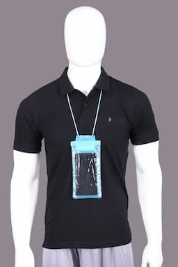 PVC Waterproof Sealed Transparent Mobile Cover Pouch For Smartphones and Protection in Rain (Blue) 026271BLU