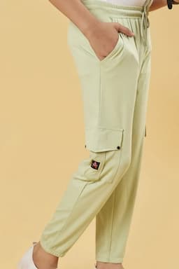Cotton Blend Mid Rise Joggers for Boys 028271GRE1112YRS2