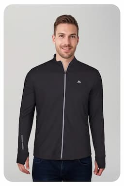 Men's Solid Sun Protection Jacket  028486BLAXL
