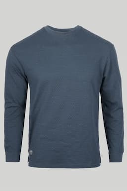 Men's Cotton Self Design Full Hand T-shirt  02892944NAVBLU