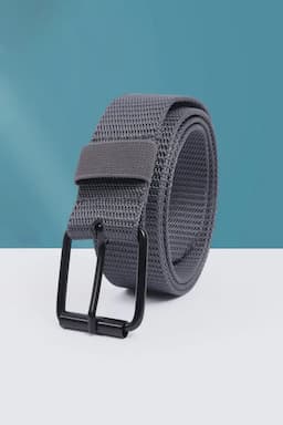 Canvas Textured Casual Belt for Men 029876GREONESIZ2