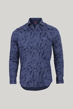 Premium Cotton Printed Shirt for Men 030256NAVBLU44
