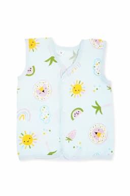 Cotton Button Jhabla for Babies - Sky Blue  034673SKYBLU912
