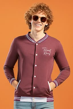 Men's Cotton Casual Self Designed Jacket 034937DUSPINXXL